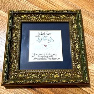 💚10 Small square gold frame mother wall hanging